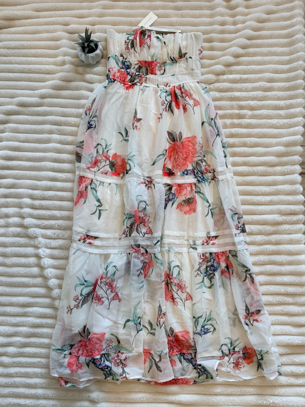 Anthropologie Maxi Dress Ivory Floral - NWT